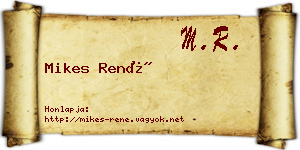 Mikes René névjegykártya
